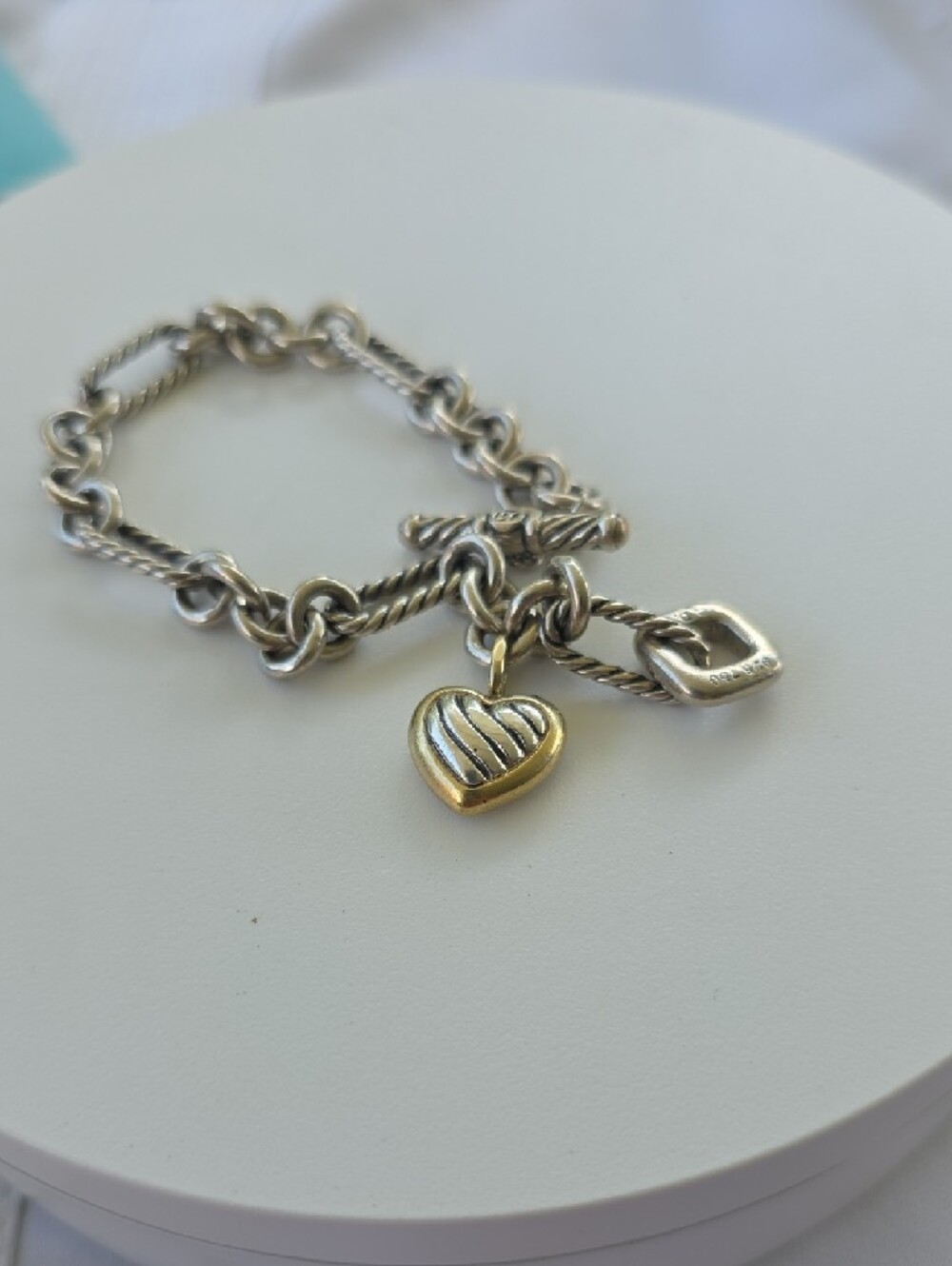 Authentic David Yurman Bracelet. Sterling Silver And 18 K Gold - Picture 6 of 6